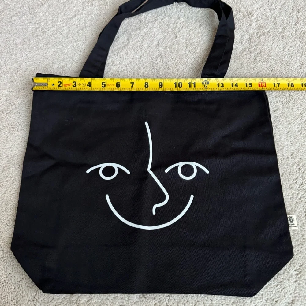 Endel Black Tote Bag with Face Design - Picture 5 of 8